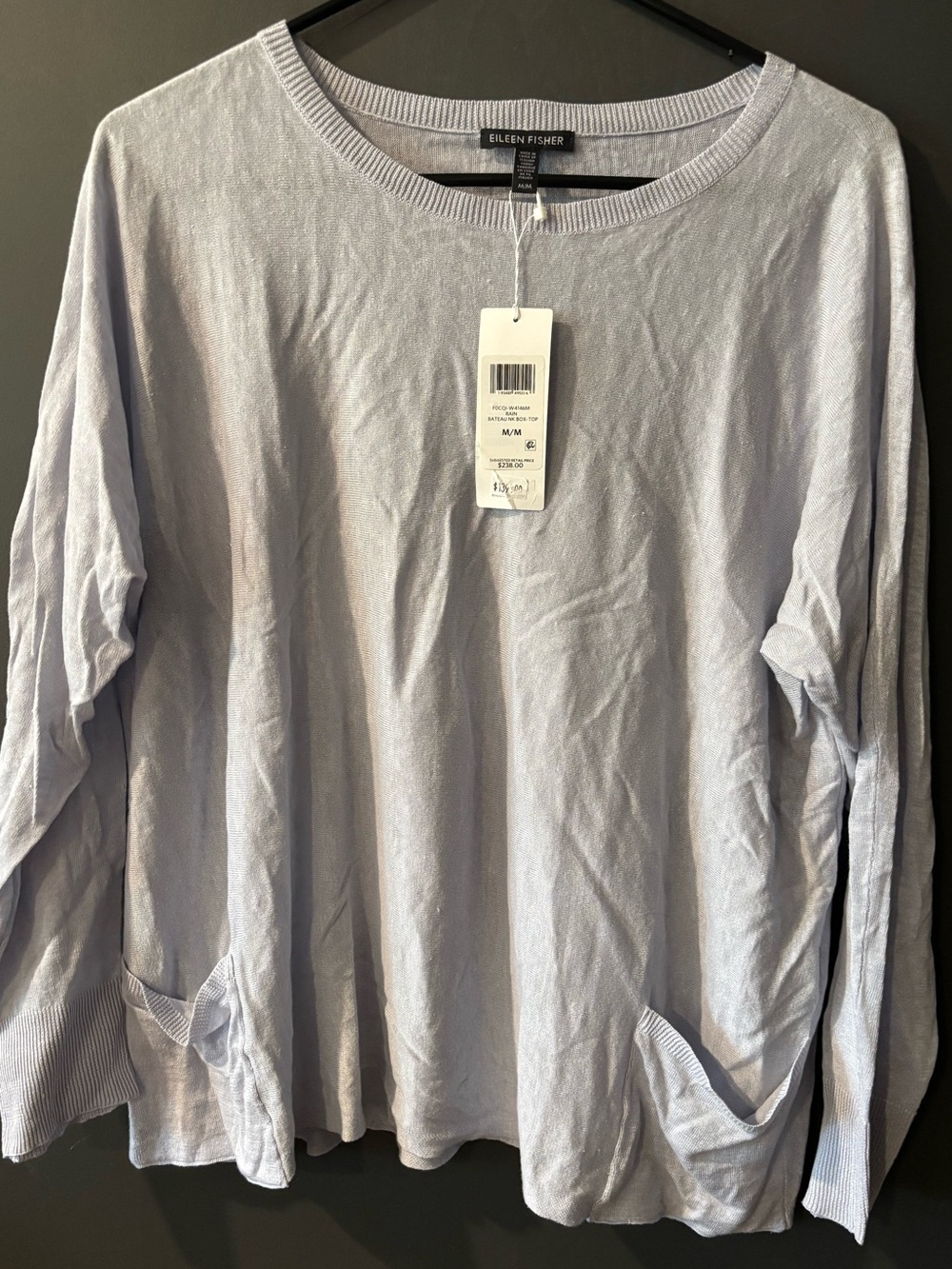 Eileen Fisher Soft Light Blue Long-Sleeve Top